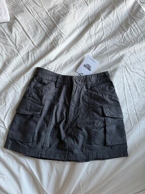 Princess Polly Dark Gray Cargo Skirt (Slate)